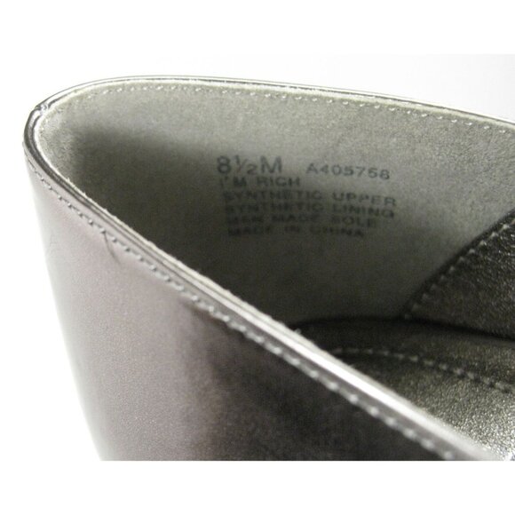 Kenneth Cole Reaction Peep Toe Pumps Dark Silver I Am Rich 3 In Heel Size 8 1/2 - Picture 8 of 10